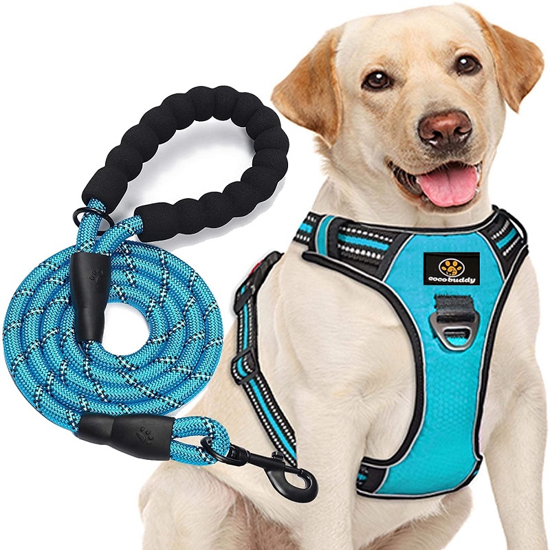Custom Dog Vest Reflective Nylon Stor Buckle Reversible Dog Harness Med Leash