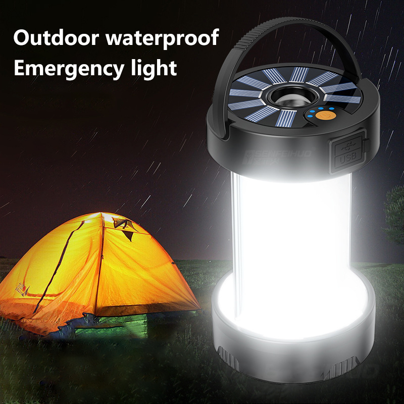 Udendørs LED camping Emergency Lights Solar Genopladelig lampe Vandtæt lanterne